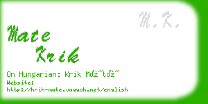 mate krik business card